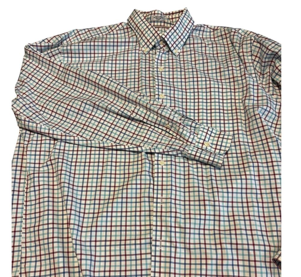 Peter Millar Men’s Button Up Shirt XL Multi-Color Check Cotton Spandex Blend